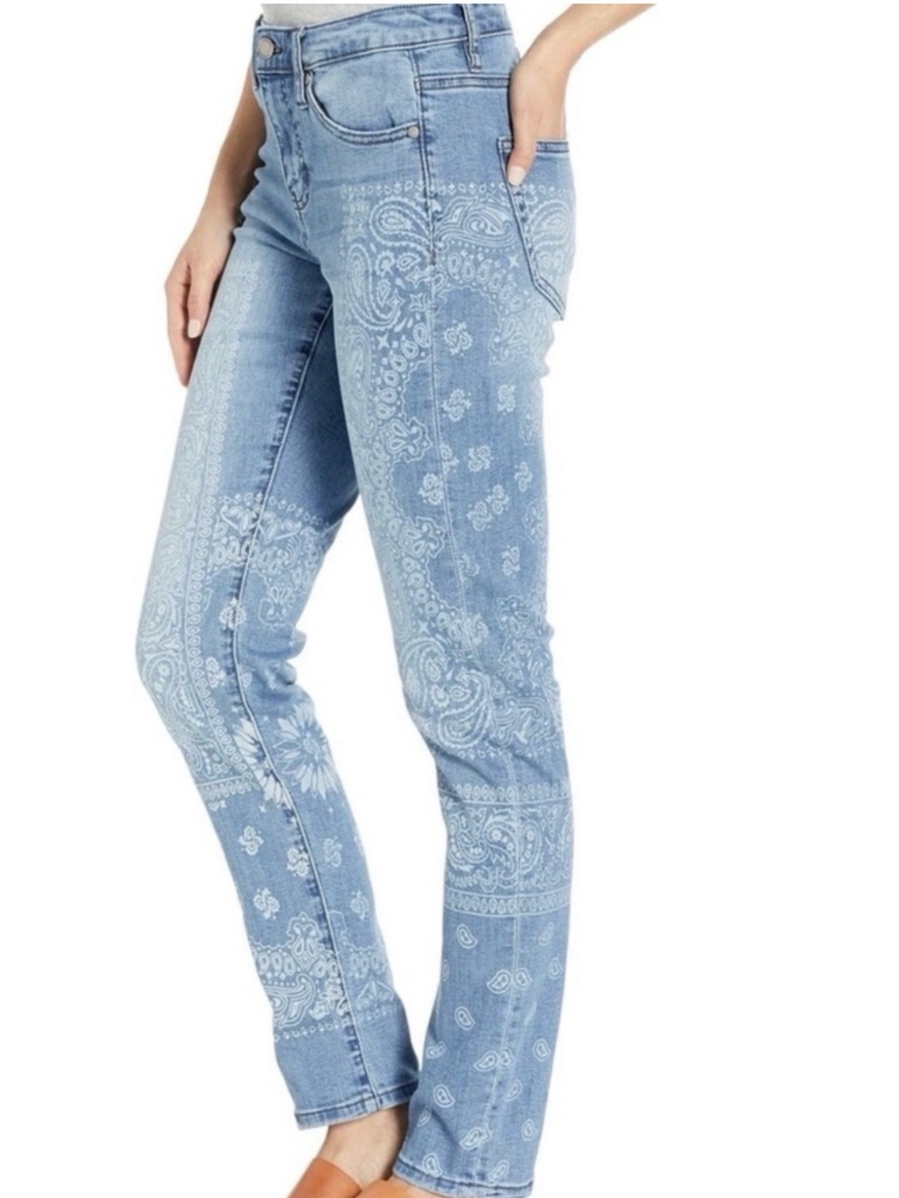 Liverpool Light Blue Bandana-Print Skinny Jeans (B2) - Picture 1 of 12